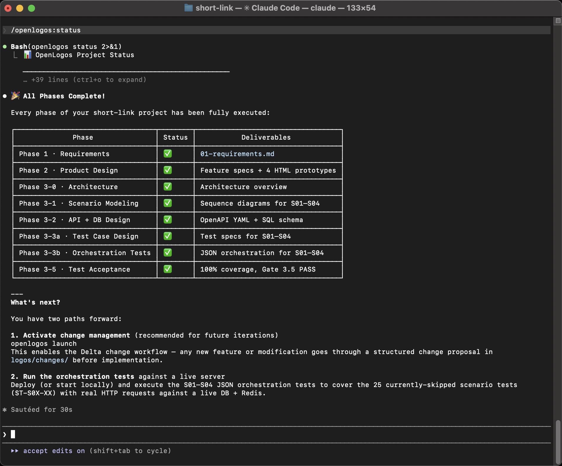 All phases complete — every phase shows ✅