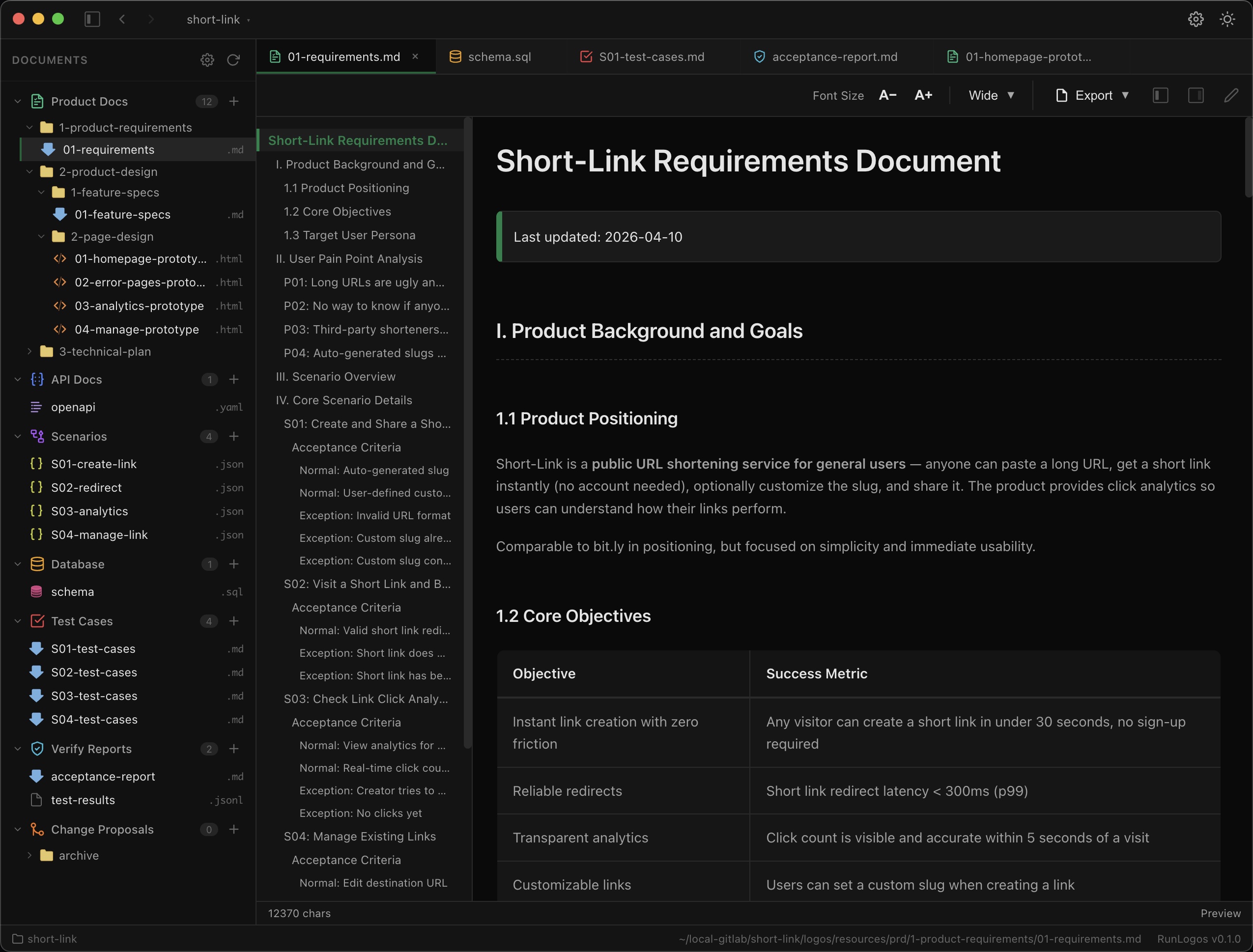 RunLogos Markdown Editor